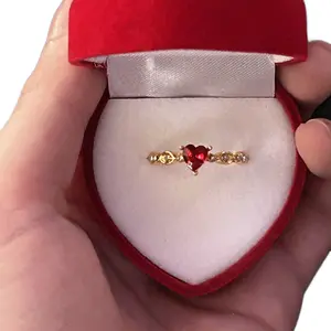 Heart Shaped Ring With Heart Shaped Ring Box