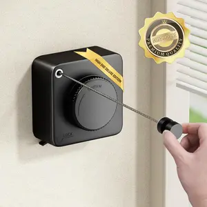 Stainless Steel Retractable Clothes Line, 1 Set Punch Free Wall Mounted Clothes Line, Laundry Tools & Accessories for Home Balcony Bathroom, Wall Mounted Clotheslines