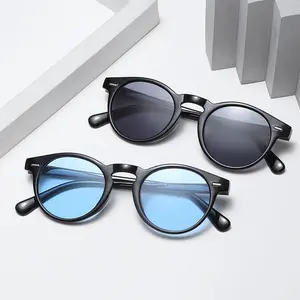 2-Pack Vintage Versatile Round Frame Sunglasses, Unpolarized UV Protection, Comfortable Durable Outdoor Sunglasses for Women Men