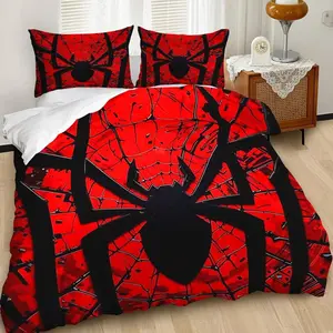 Vibrant & Spider Quilt Set, Mystical Bedding Series, Perfect for Bold Bedroom Decor, Includes 1 Quilt Cover and 2 Pillowcases