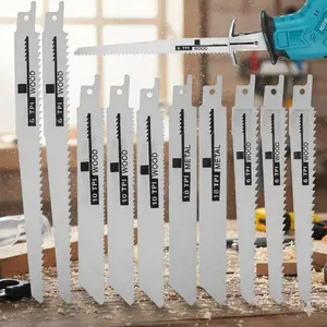 10PC Professional Multi-Use Saw Blade Set - Bi-Metal, Carbide & Diamond Coated. Perfect for Cutting Wood, Metal, Plastic, Stone, Wall Grooving & Pipe Trimming. Durable Tool Kit for DIY & Industrial Projects.