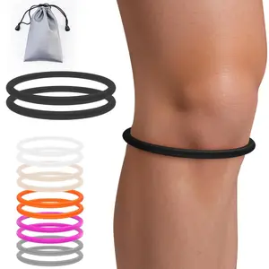 2PCS Patellar Tendon Support Strap for Relief, Knee Bands for Basketball, Running, Tennis, Soccer and Hiking, Silicone Patella Band for Women and Men, Includes Storage Bag (Black)