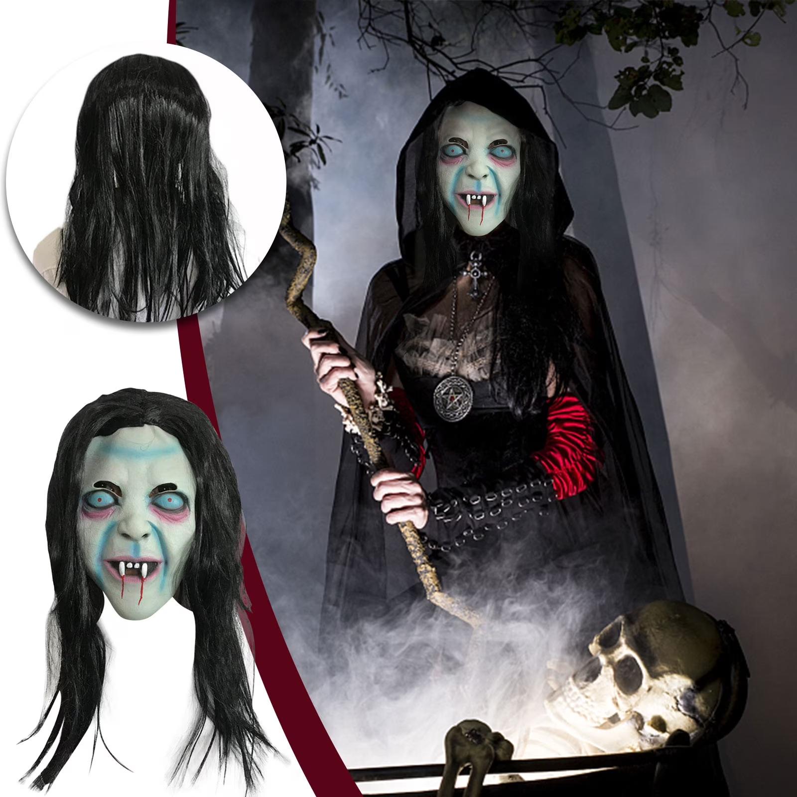 Halloween Men and Women Scary Horror Mask Bar Costume Toys Escape Room Scary Props Scripted Murder Mystery Mask-Lightweight, Portable & Durable for Dance Shows & Carnivals creative prank gift whimsical design