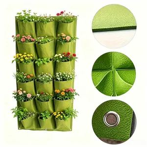 18/9 pocket vertical garden planting bag - light wall-mounted planting bag, indoor and outdoor universal space saving, balcony courtyard modern hanging flower stand, vanilla vegetable multi-purpose vegetable planting artifact "