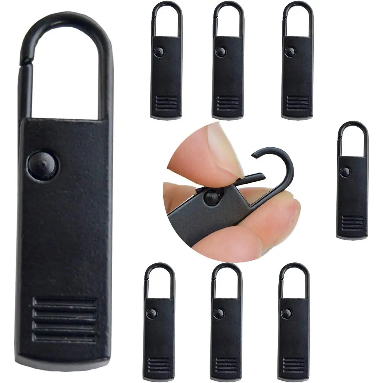 Zipper Pulls Replacement Zippers Tab Extender Backpack Zipper Handle Mend Fixer for Suitcase and Bag, 8 Pack