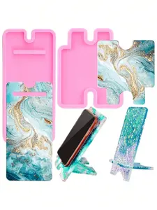 Mobile Phone Stand Silicone Mold for DIY Crafts, Crystal Epoxy Resin Casting Mold for Phone Holder, Easy to Use Cell Phone Bracket, Portable Phone Holder