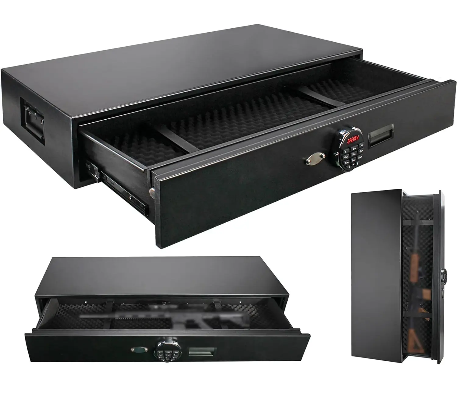 Heavy-duty Under Bed Safe, Rapid Storage Safe Drawer Safe for Cash, Documents, Jewelry, Valuables for Home and Vehicle bedside safe Lock Security