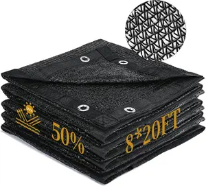 50% Shade Cloth, 8 x 20 FT Sun Shade Mesh Tarp with Reinforced Grommets, HDPE Shade Cloth for Plants, Greenhouse, Pergola and Backyard