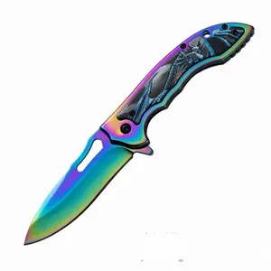 Durable EDC Folding Knife for Men: Ergonomic Pocket Tool with Colorful Blade & Secure Back Clip | Perfect for DIY, Fishing, and Outdoor Adventures