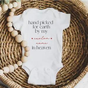 Handpicked For Earth Onesie, In Heaven Onesie, Baby Announcement Onesie, Custom name Onesie, Baby Onesie, Baby Clothes, Coming Home Cute Outfit, Funny Baby Onesie BodySuit or Toddler T-Shirt, Gift for kids, Gift for new moms