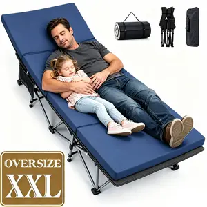【With Upgrade pad】DoCred XXL Camping Cot with 2in1 Memory Foam Mattress, 900LBS Heavy Duty Sleeping Cot for Adults, Oversized Extra Wide Sleeping Cot, Portable Outdoor Equipment, 1200D Double Layer Oxford Cot for Camping, Guest, Office Nap