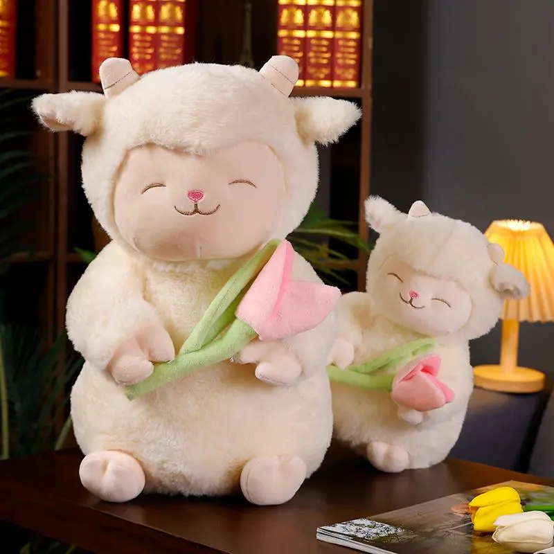 Cute Sheep Design Plush Toy, 1 Count Soft Comfortable Lamb Plushie, Lovely Plush Toy for Kids & Adults, Soft Huggable Cuddly Gift, Perfect Teenager Room Decoration, Soft Stuffed Animal