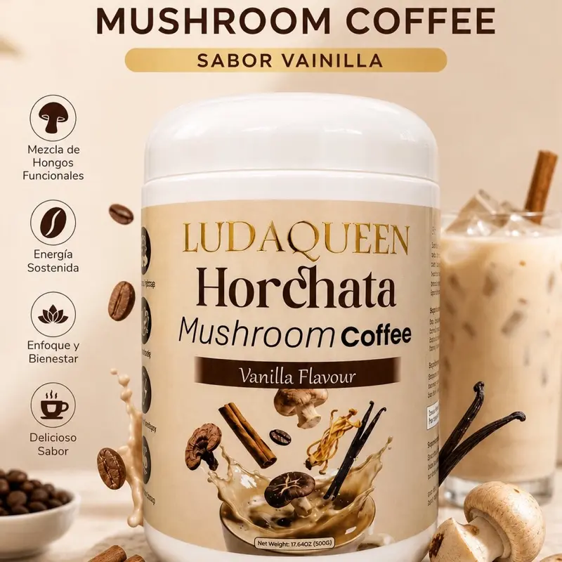 Mushroom Coffee, Probiotic-Prebiotic Wellness Supplement; Mushroom Horchata, Nutritional Health Supplement