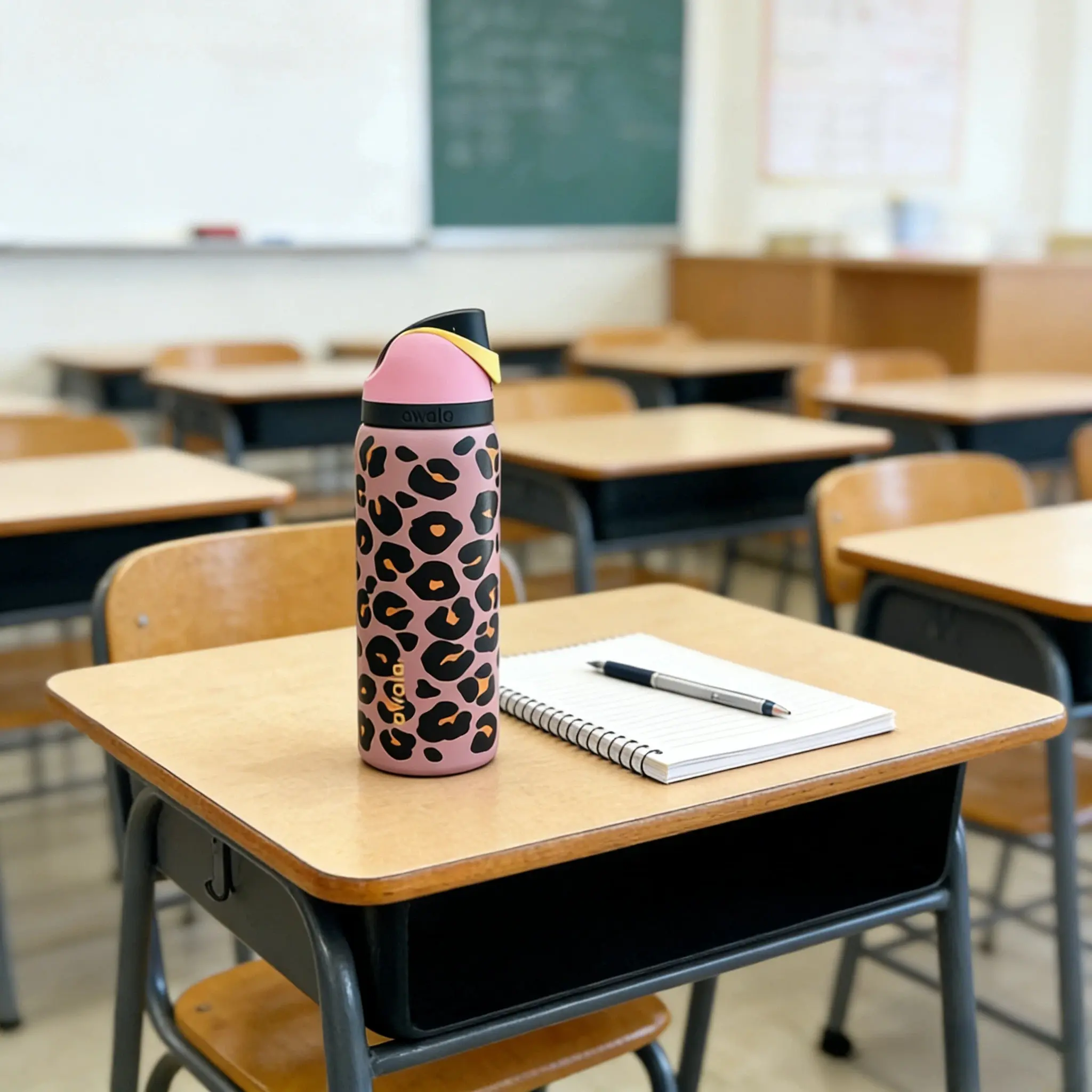 Owala Pink Leopard Print Stainless Steel Insulated Tumbler, Leak