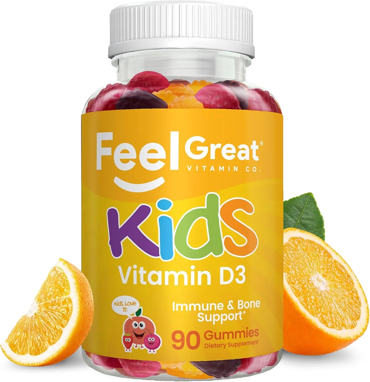 Feel Great Kids Vitamin D3 Gummies - Like Sunshine in a bottle - 90 Day Supply