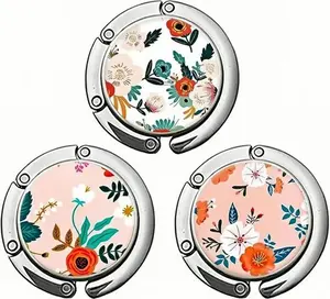 Foldable Purse Hook for Table, Purse Hanger for Table, Desk Bag Hook, Desk Purse Hook, Purse Holder for Table - Compact Portable Multi-Use Design, Aluminum Alloy Handbag Hanger, 3 Pcs