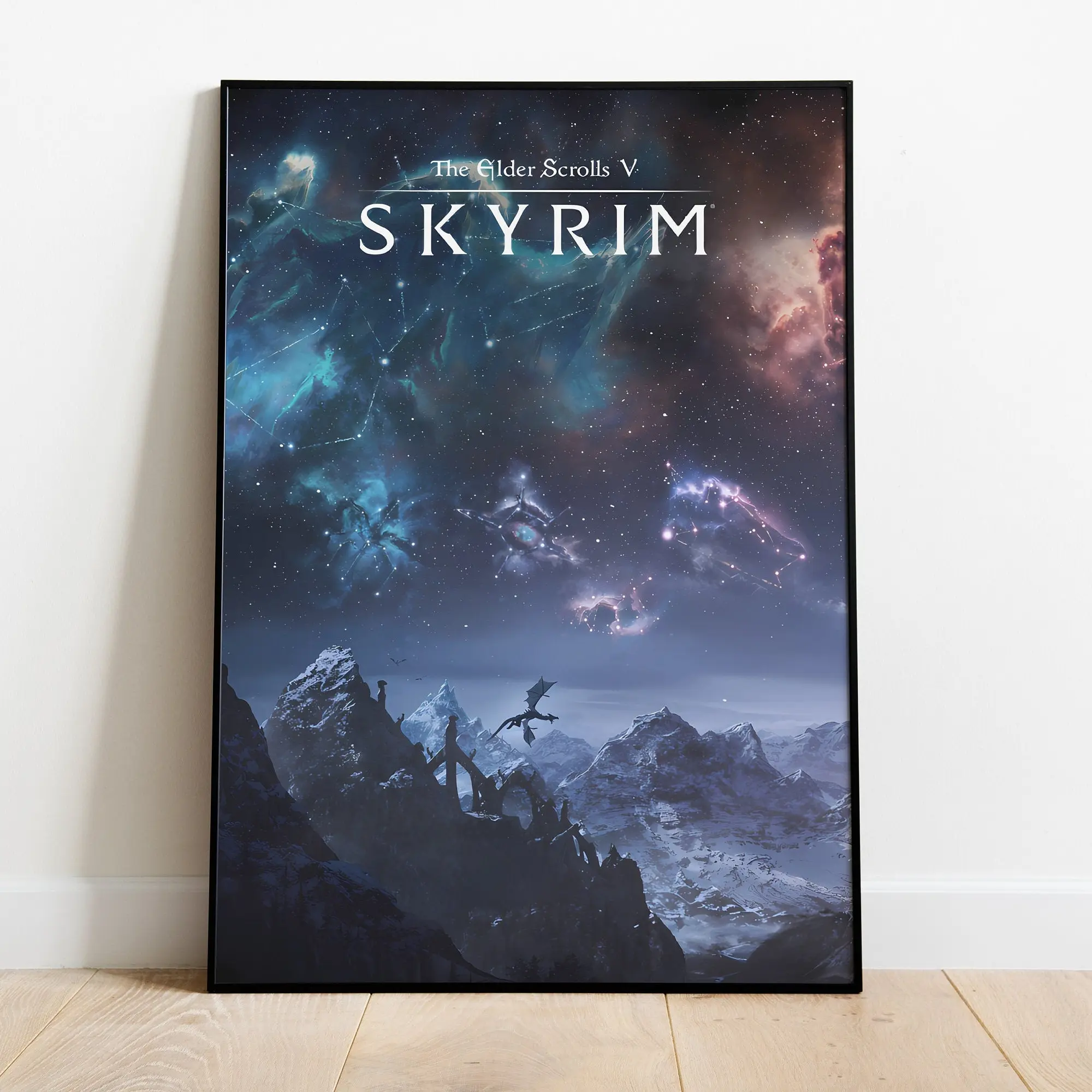 Skyrim The Elder Scrolls V Galaxy Game Print Poster, The Elder Scrolls Skyrim Video Game Posters Decor Decoration Items