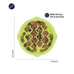 Slow Feeder Cat Bowl Engaging Cat Food Dish Non-Slip Base Improves Digestion Prevents Bloat Mentally Stimulating Safe Materials