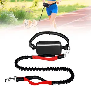 2026 Must Have Safety Harnesses Hands Free Dog Leash with With Extra Large Zippered Storage Pouch , jogging leash, tab leashes,Dual Padded Handles and Durable Bungee for Walking, Jogging and Running
