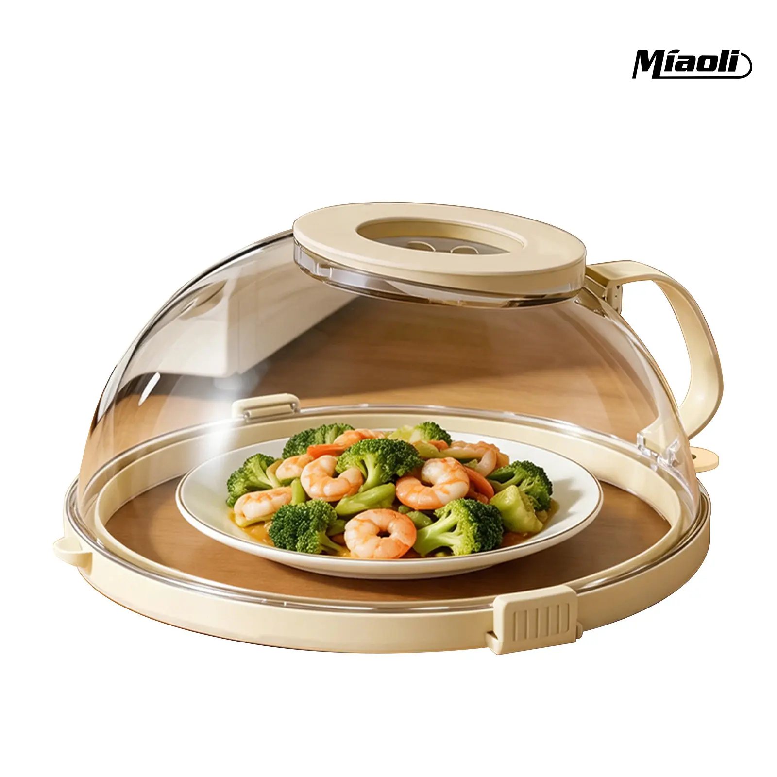 Miaoli Microwave Splatter Cover with Water Steamer, 10 inch Clear Microwave Plate Cover Lid for Food, Kitchen Gadgets Accessories for Microwave Oven Kitchenware Utensils