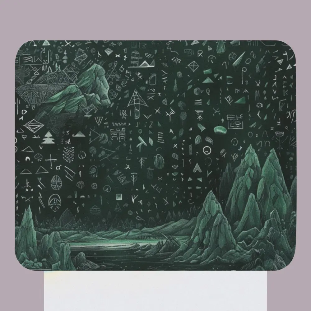 Dark Green Mouse Pad - The Wilderness and Geometry, Mathmatics and Geometry Mouse Pad, 8.7" x 7.1" x 0.12", 2.8 oz, Soft Polyester Surface