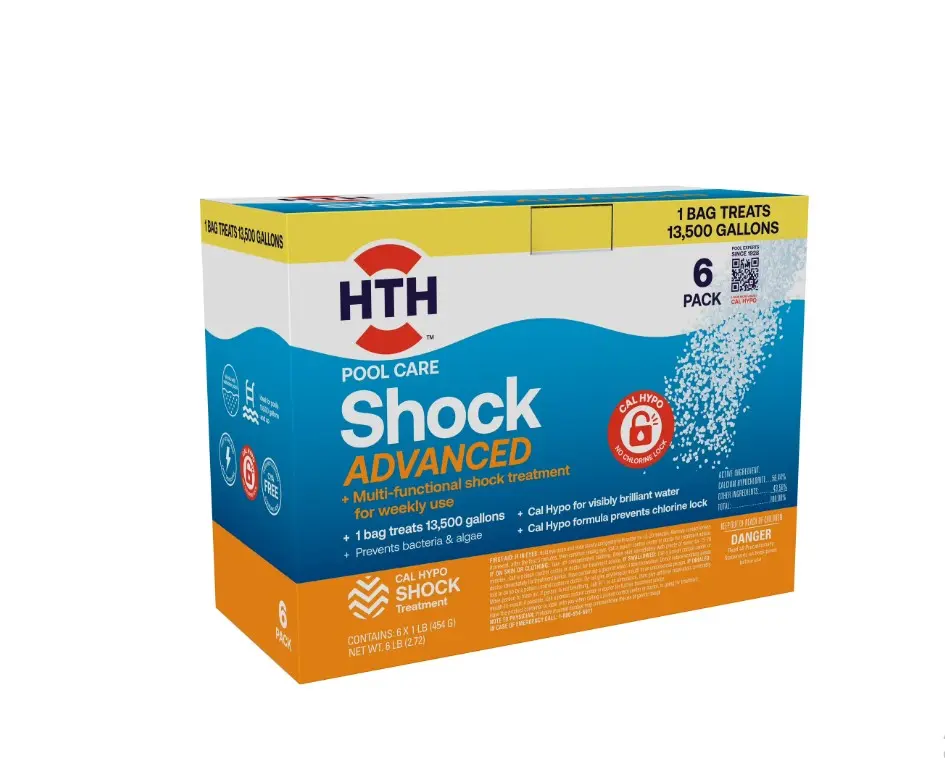 HTH Pool Care Shock Advanced — Granules, 6 Pack (6 lb total) — Pool Shock Treatment for Weekly Pool Sanitizing