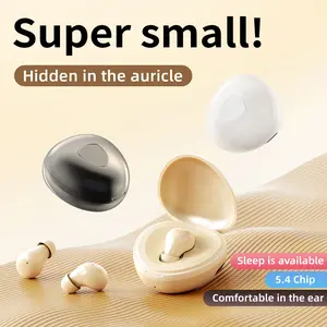 Single Mini Invisible Small Earbud Wireless Whitetooth Headset Ear Bud for Small Ears Canals Women Sleep Earbuds Sleeping Tiny Micro Smallest Discreet Hidden Earbuds Headphones for Work