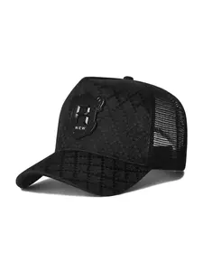 Unisex R Letter Mesh Baseball Cap, Adjustable Sun Protection Hat, Casual Fitted Outdoor Travel Beach Vacation, Spring & Fall