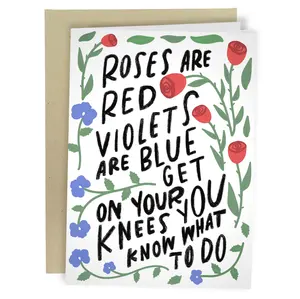 Funny Valentine's Day Cards for Him or Her - Raunchy Valentines Day Cards - 5x7 Inch Individual Greeting Cards Made in the USA