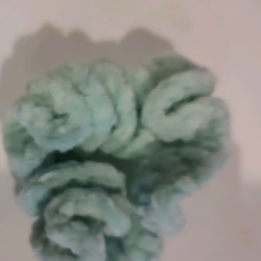 light green hand crocheted hair tie