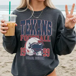 Retro Texans Football Crewneck Sweatshirt, Vintage 90s Style Vintage Texans Football Style Sweatshirt,Texans Fans Gift