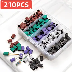 3/32 inch barrel sander for nail filing, 80/120/180 grit, compatible with electric nail drillers; professional manicure and pedicure tools suitable for removing gel polish and curing nails; hand and foot care sanding supplies