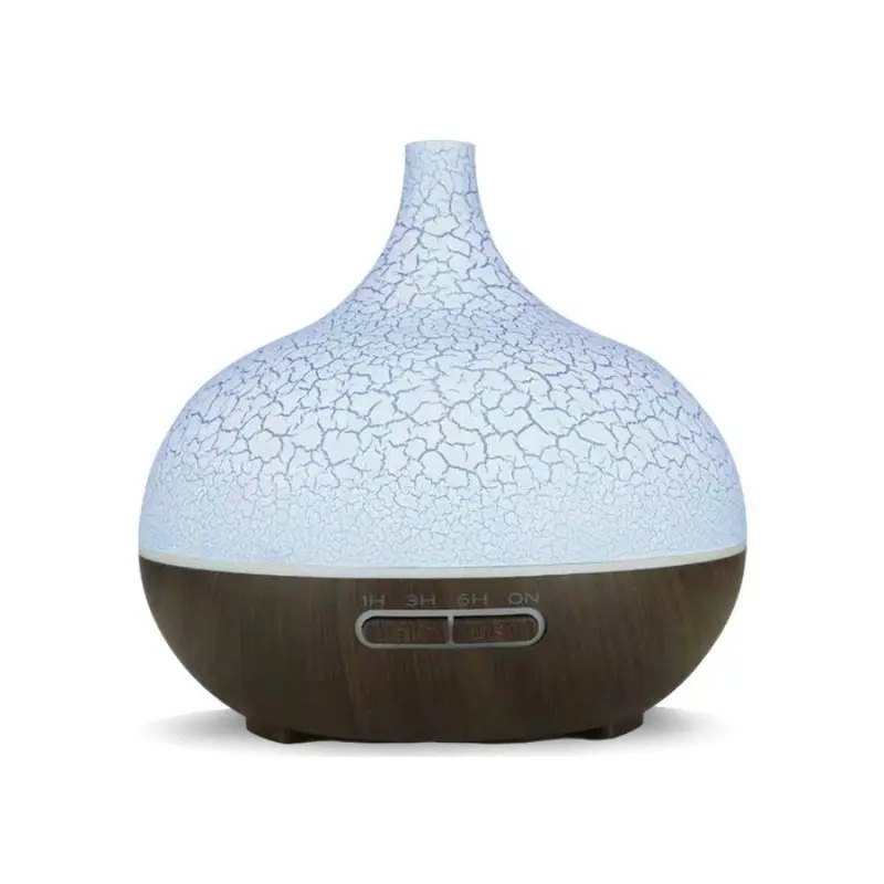 GREEN FOREST Aromatherapy Humidifier with 7-Color Ambient Lighting & Crackle Design for Home Use USB Powered