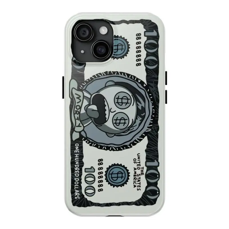 Morty 100 Dollars Themed Phone Case Premium Matte Texture, Protection, Shockproof, Anti-Drop, Anti-Fingerprint For IPhone 17-12, Pro Max, Pro Plus, and Samsung S25-22 Protection Safety