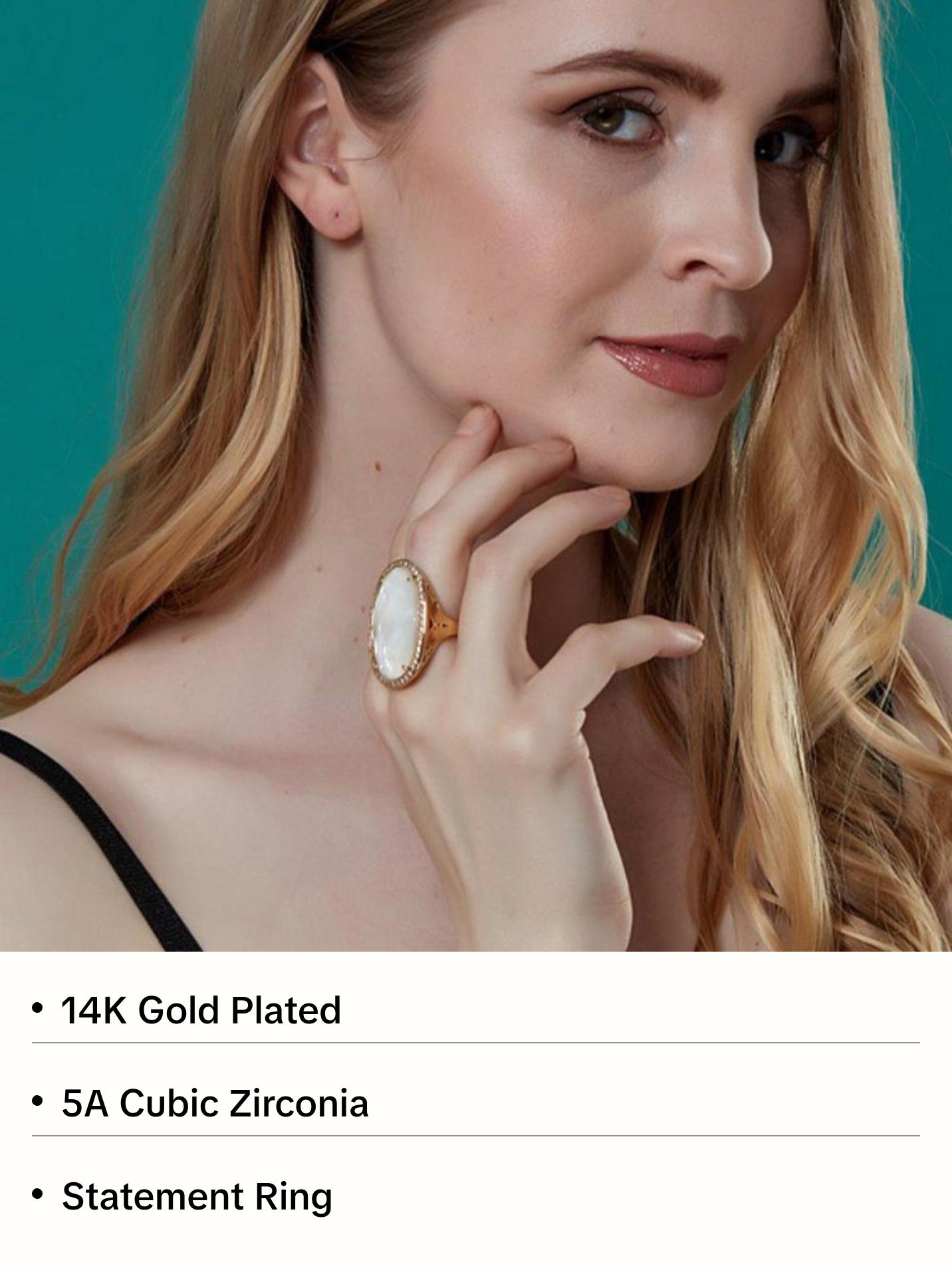 925 Sterling Silver Mother of Pearl Ring