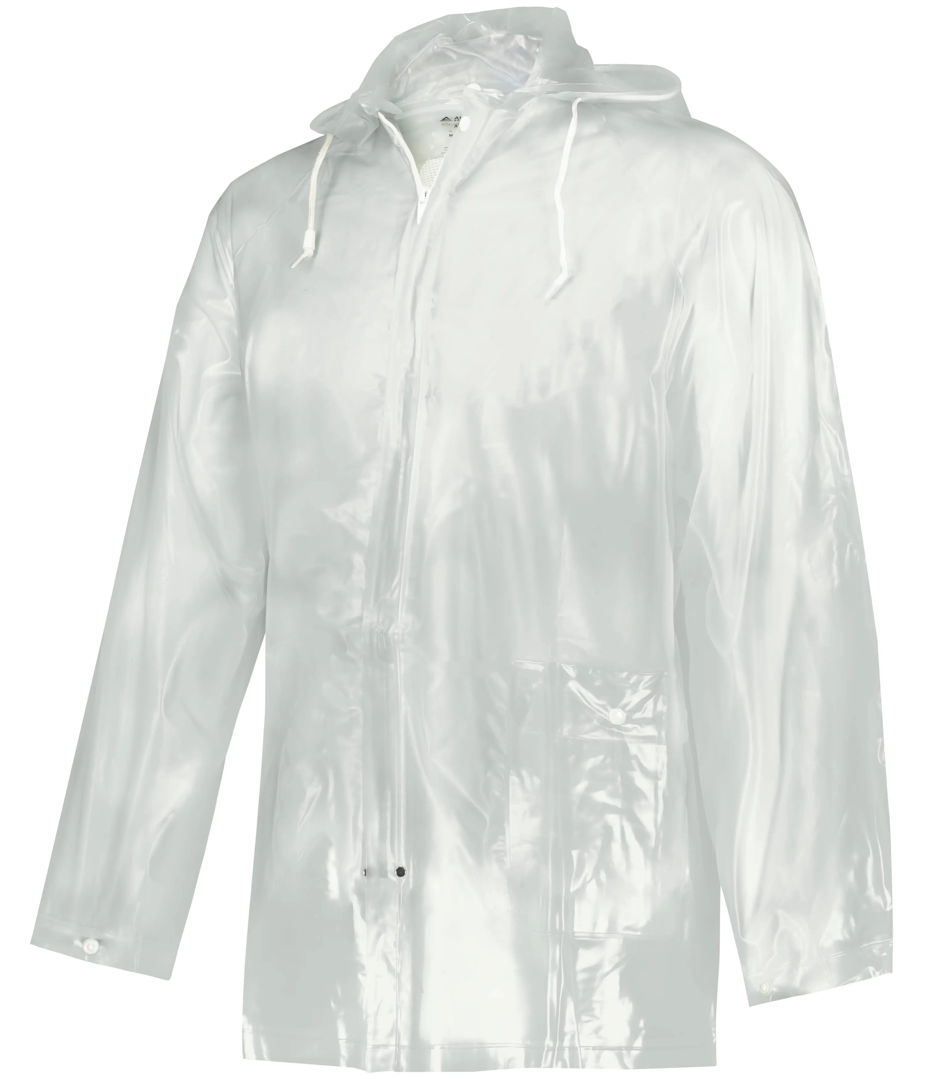Augusta Sportswear Unisex PVC Clear Waterproof Lightweight Hooded Zip-Up Rain Jacket, Outdoor Sports & Emergency Wear