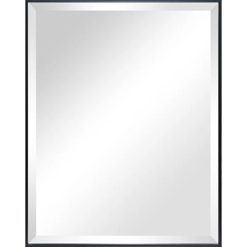 Mainstays Beveled Modern Rectangular Wall Mirror, 23x29, Black