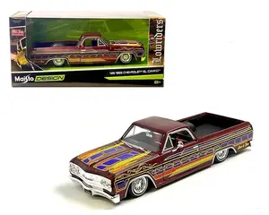 Maisto 1:24 1965 Chevrolet El Camino Lowrider Candy Red Diecast Model Car
