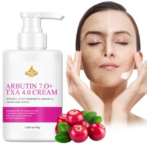 Even & Radiant Face Cream. 150g Arbutin Extract Cream. Tranexamic Acid promotes even skin tone. Fast-absorbing, Lightweight and non-greasy. Ideal for dull skin, daily care, and travel.