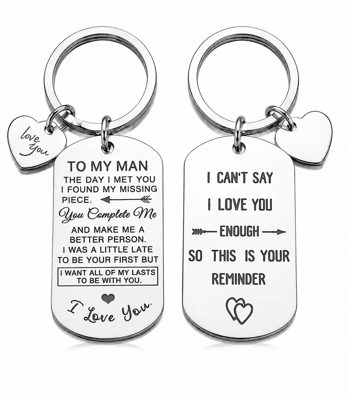 Engraved Text Sentimental Boyfriend Gifts Keychain, Romantic Anniversary Present for Husband, Meaningful Love Keepsake Key Ring