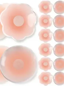 Reusable Women's Nipple Covers, Seamless Silicone Self-Adhesive Breast Pasties, Comfortable Breathable Bra Accessories, Silicone Bra Insert, 10 Pieces Set