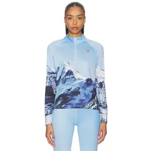 Perfect Moment 1/4 Zip Base Layer Top in Ski Lift Blue