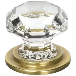 Emtek  Old Town Clear 1.75 in. Cabinet Knob, French Antique Brass