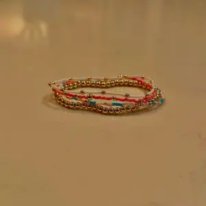 Non Tarnishing Cotton Candy Stack Bracelet Set with Multicolor Beads and Gold Accents for Stylish Everyday Wear