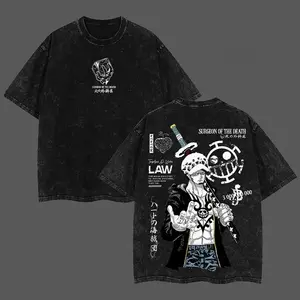 Limited Trafalgar Law One Piece Washed Tee Graphic 90s, Anime Merch Fan, Outfits Men, Gift For One Piece Lover