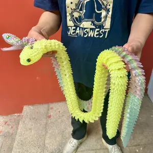 3D printed Open-mouthed viper statue, Unique Desktop Decoration & Collectible, Flexible 3D Printed Animal, Cute Animal Action Figures for Home, Office, Decor, Decorative Figurines, 130cm/51.18in