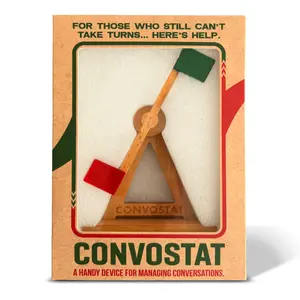CONVOSTAT- Funny Conversation Turn-Taking Tool for Meetings & Classrooms – Wooden Desk Toy Gift