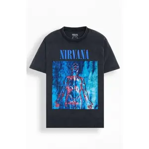 PacSun Men's Nirvana T-Shirt - Multicolor, Menswear Graphic Tee, Gift for Women for Men, Y2k