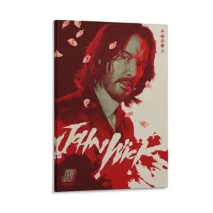 John Movie Wick Poster4 Poster Canvas Wall Art For Bedroom Decor Bar Office Room Decor Gift