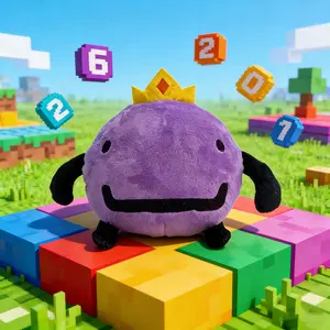 Cute purple crown plush doll pillow for game accessories